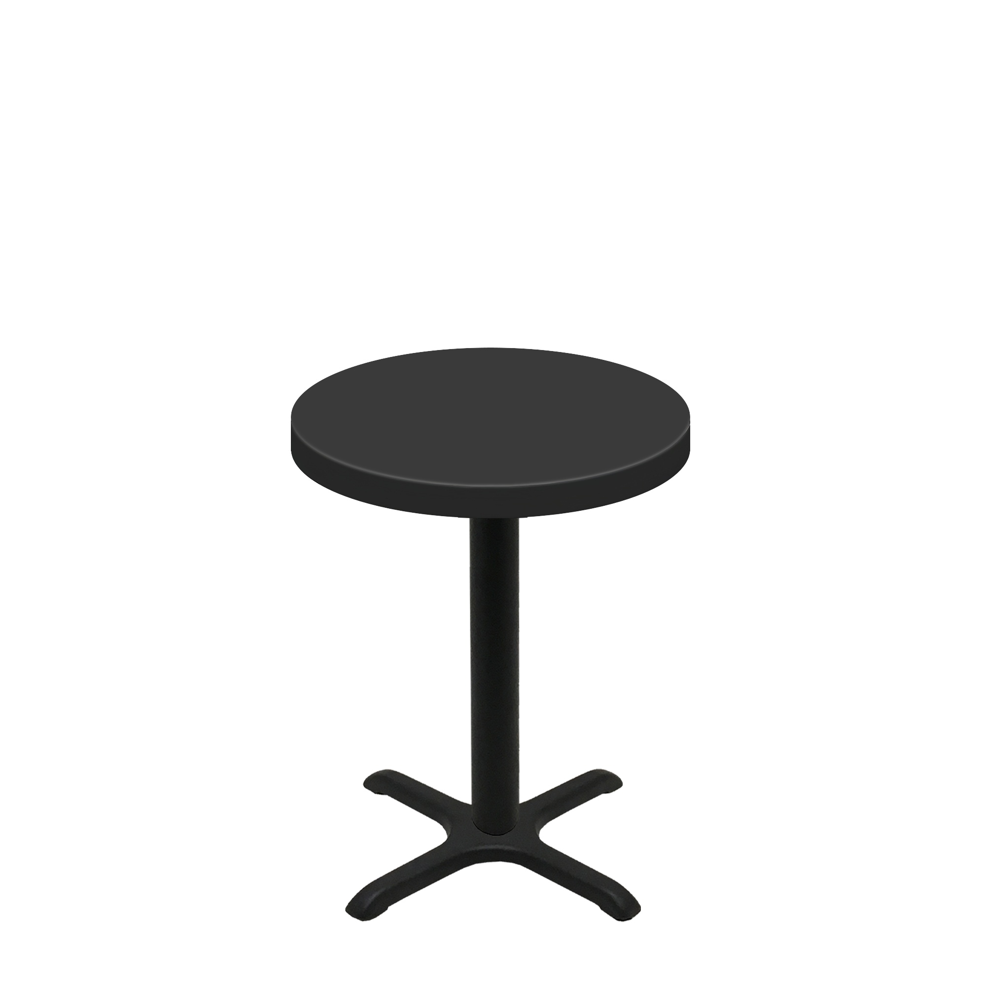 30" Round Urban Onyx Quick Ship Table + Black Standard Height 22" x 22" Cross Base