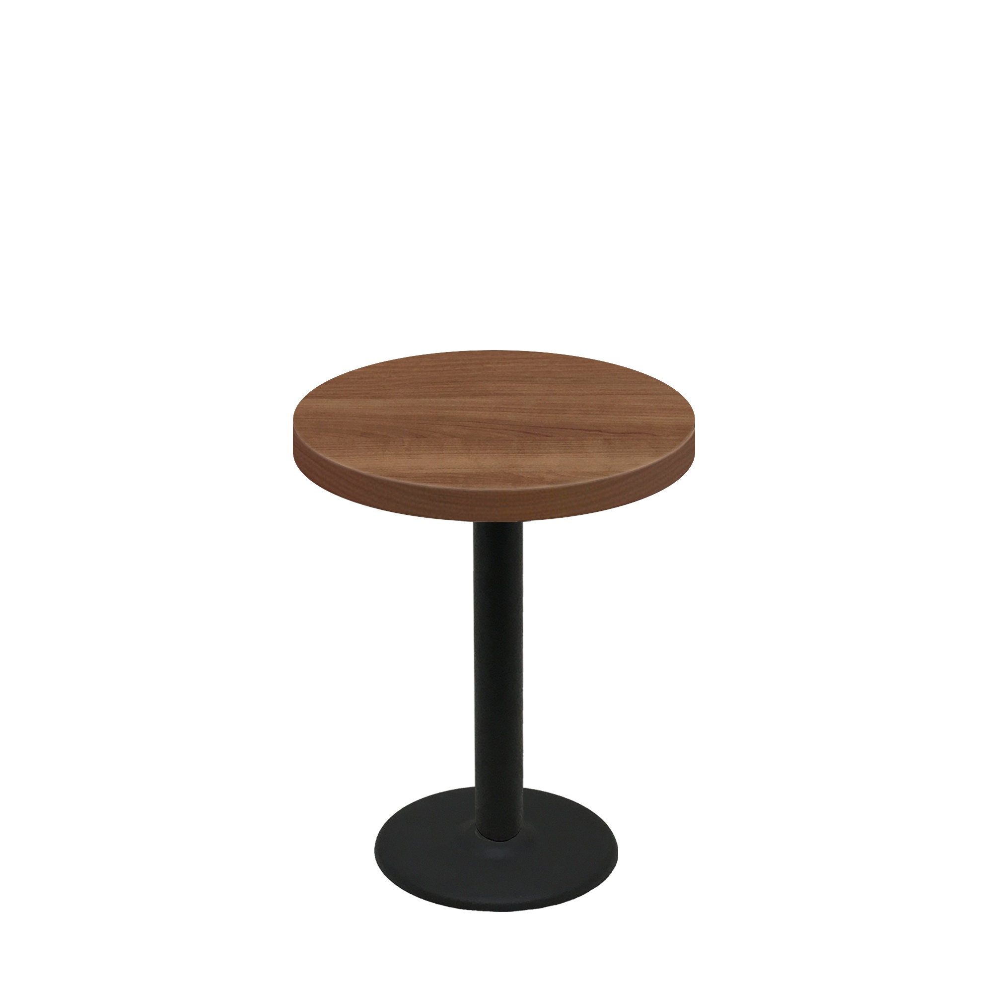 30" Round Urban Toasted Birch Quick Ship Table + Black Standard Height 18" Disc Base