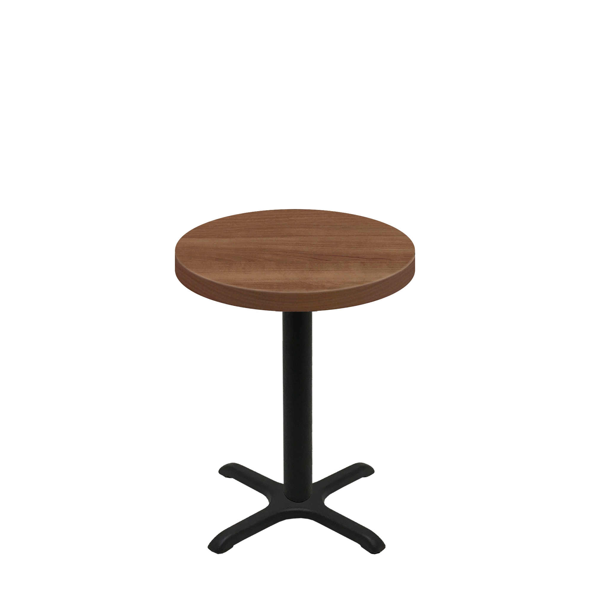 30" Round Urban Toasted Birch Quick Ship Table + Black Standard Height 22" x 22" Cross Base
