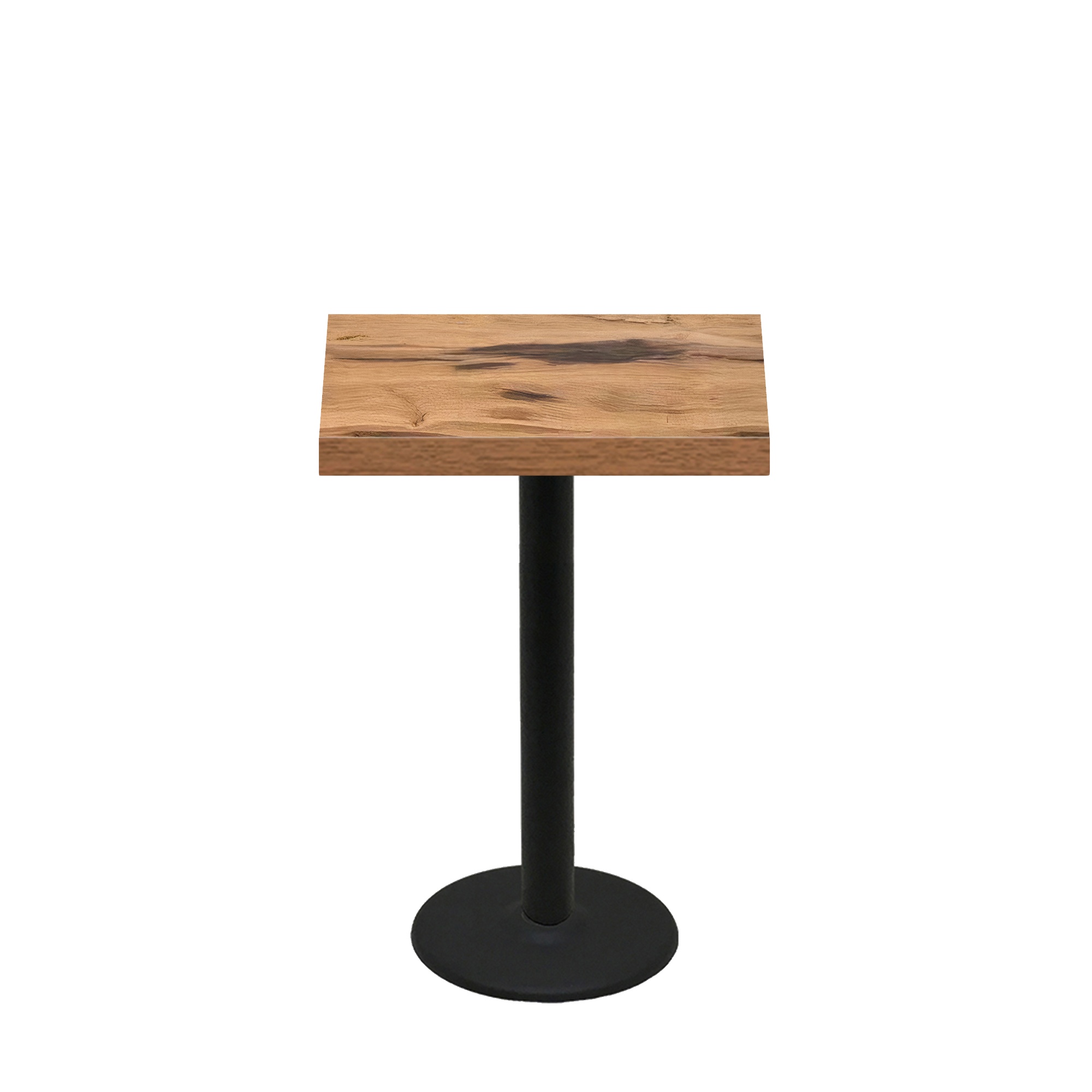 24" x 30" Urban Natural Heartwood Quick Ship Table + Black Counter Height 18" Disc Base