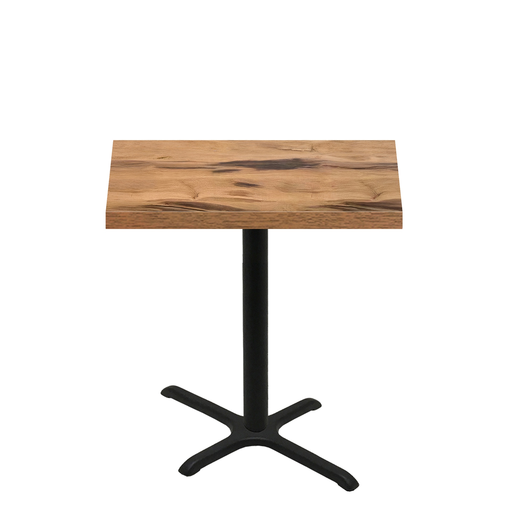 30" x 42" Urban Natural Heartwood Quick Ship Table + Black Counter Height 22" x 30" Cross Base