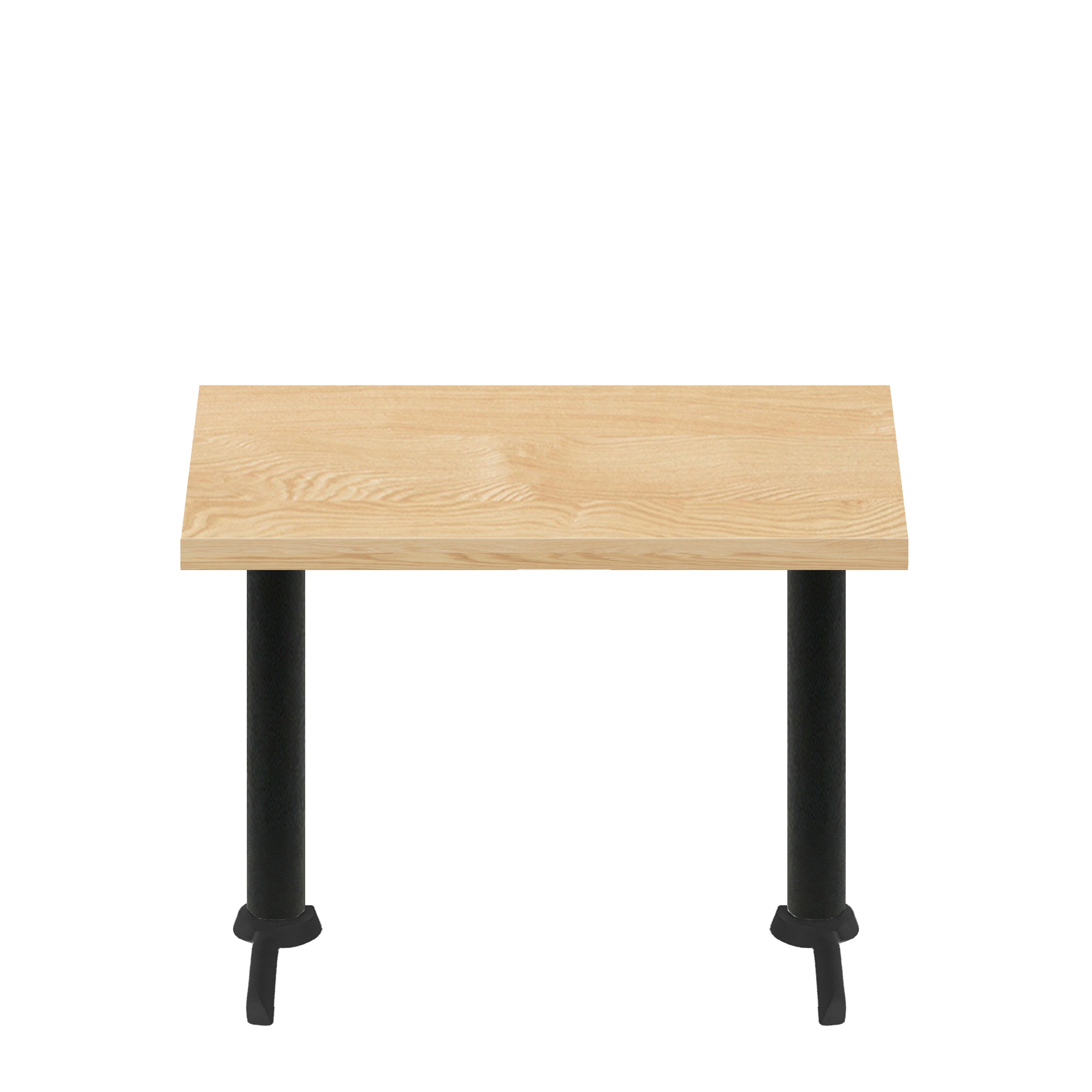 30" x 48" Woodland Clear Coat Finish Quick Ship Table + (2) Black ADA 22" T Bases