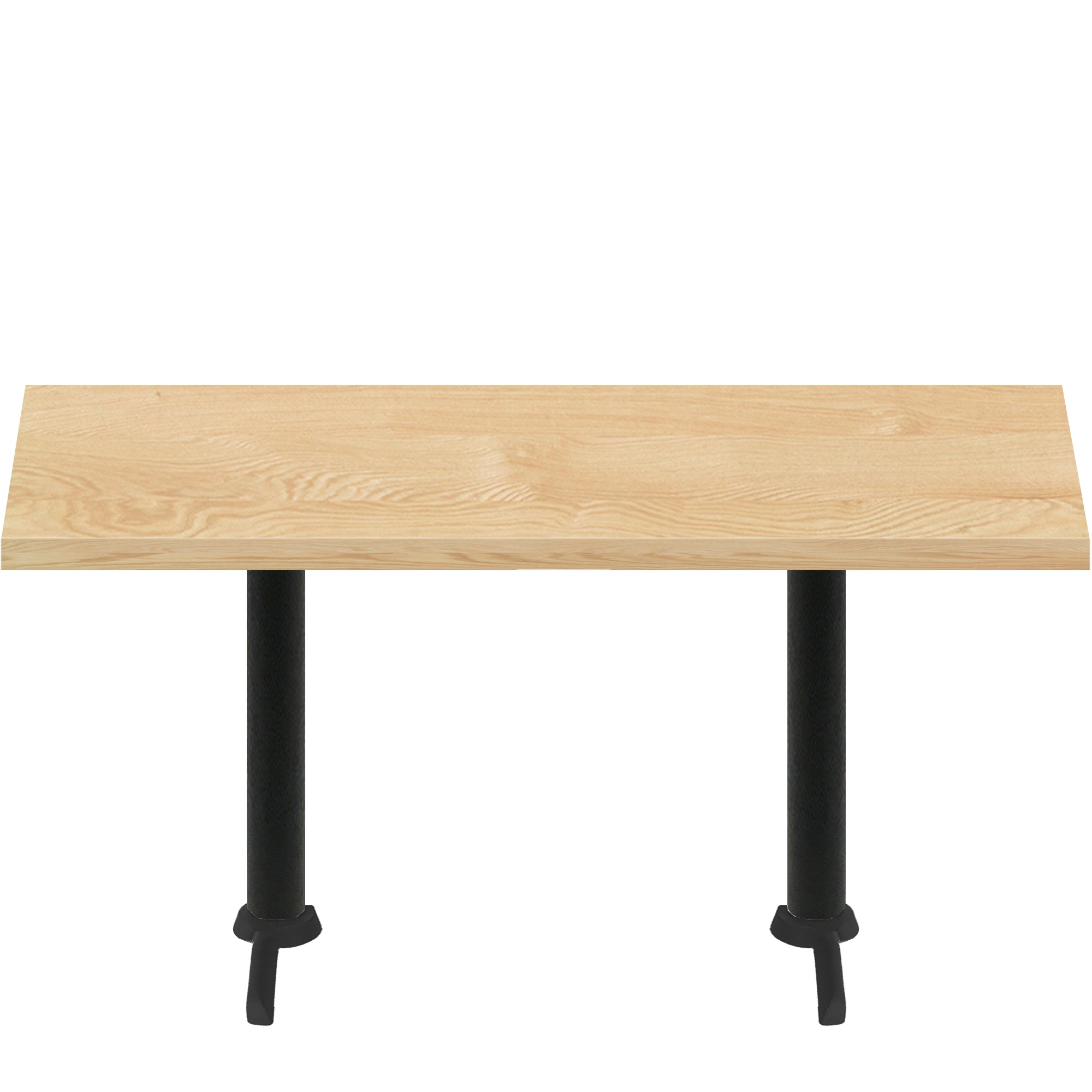 30" x 72" Woodland Clear Coat Finish Quick Ship Table + (2) Black Standard Height 22" T Bases