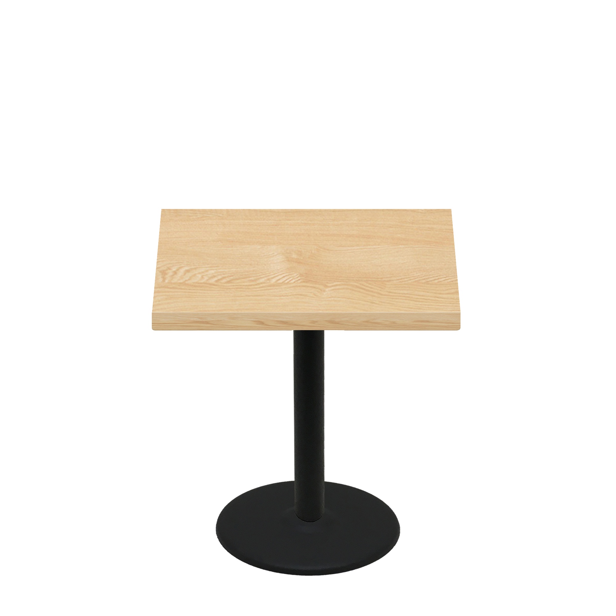 36" x 36" Woodland Clear Coat Finish Quick Ship Table + Black Standard Height 22" Disc Base