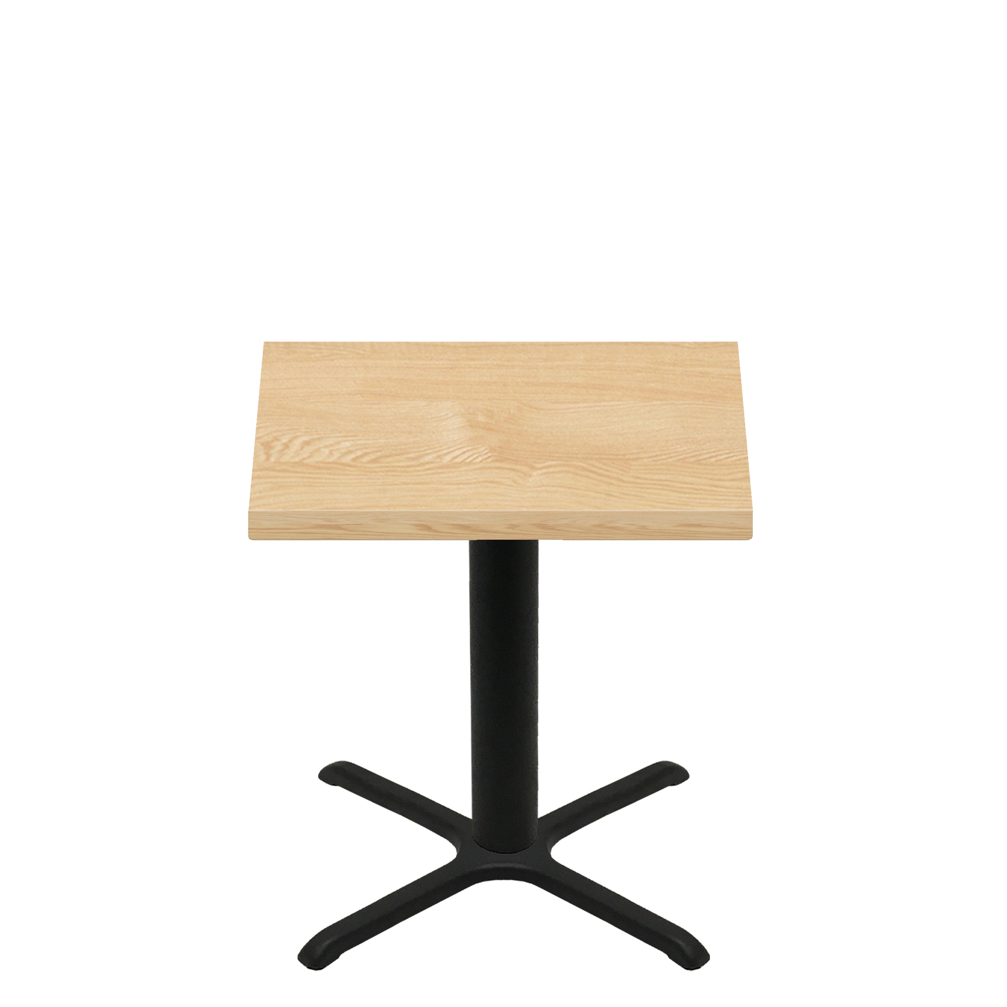 36" x 36" Woodland Clear Coat Finish Quick Ship Table + Black Standard Height 30" x 30" Cross Base