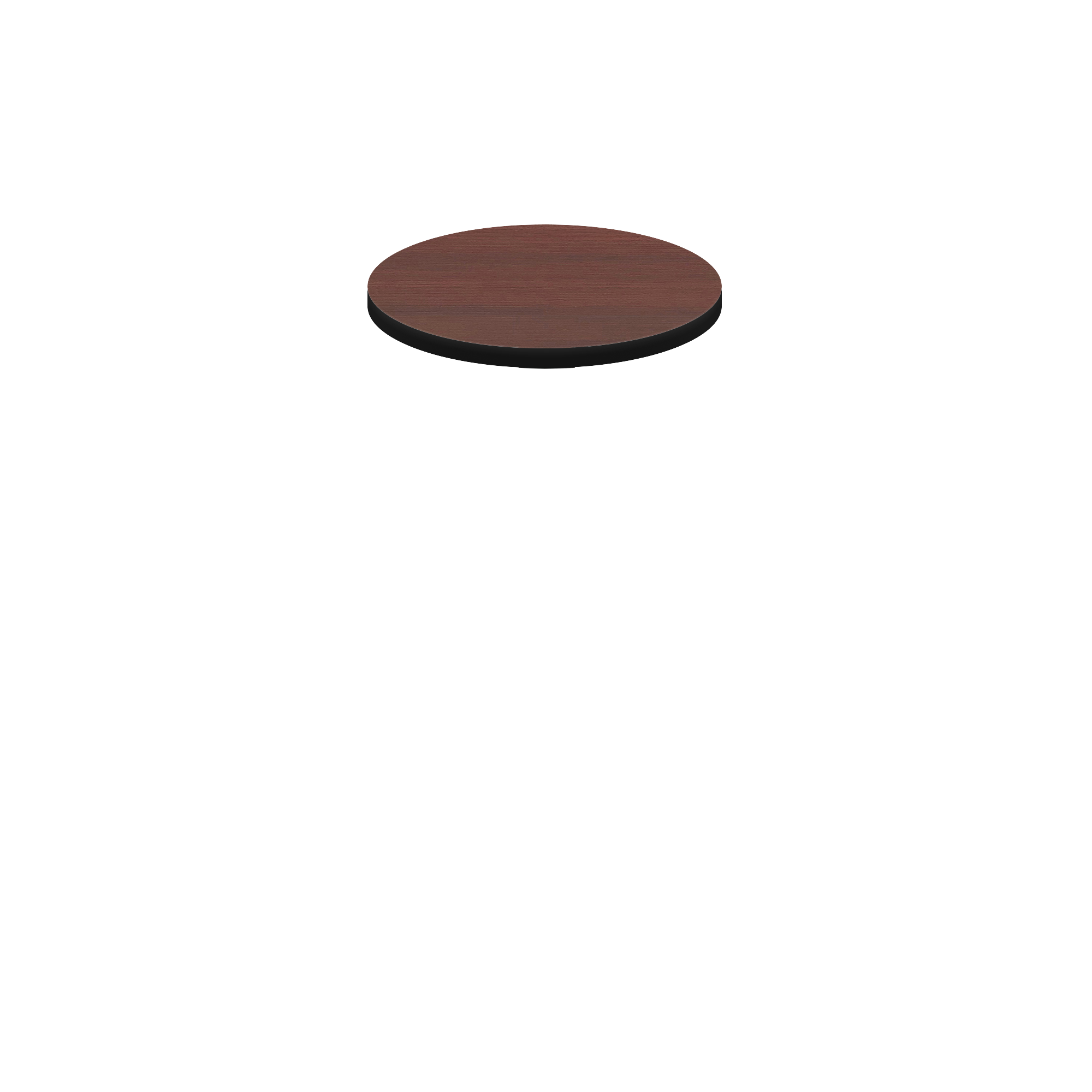 Two-Sided Quick Ship Table Tops - Mahogany/Black Laminate - Black T-Mold - 24" Round