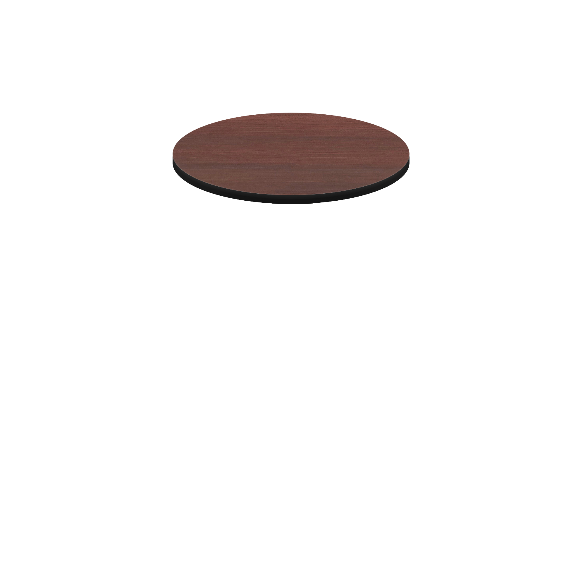 Two-Sided Quick Ship Table Tops - Mahogany/Black Laminate - Black T-Mold - 30" Round