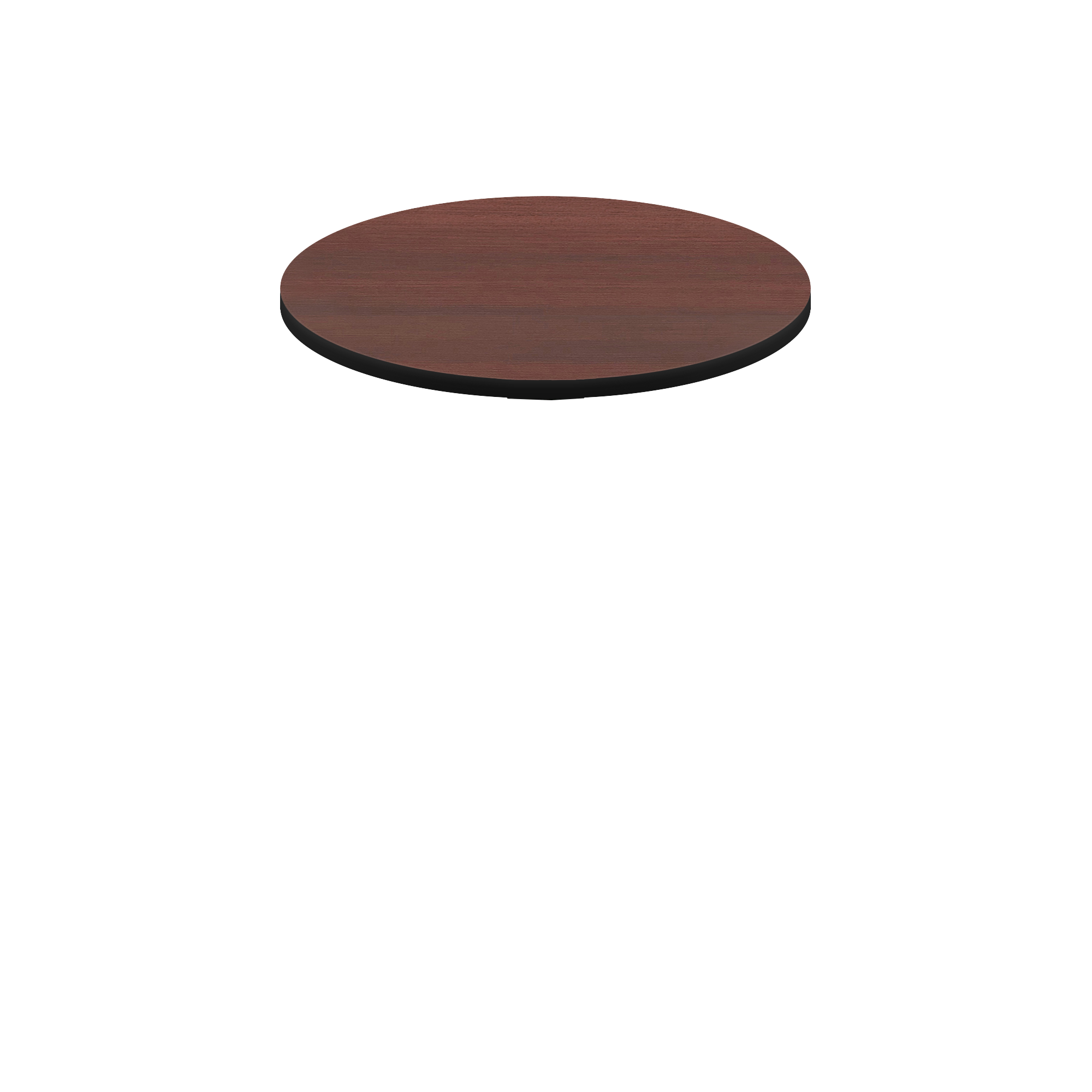 Two-Sided Quick Ship Table Tops - Mahogany/Black Laminate - Black T-Mold - 36" Round
