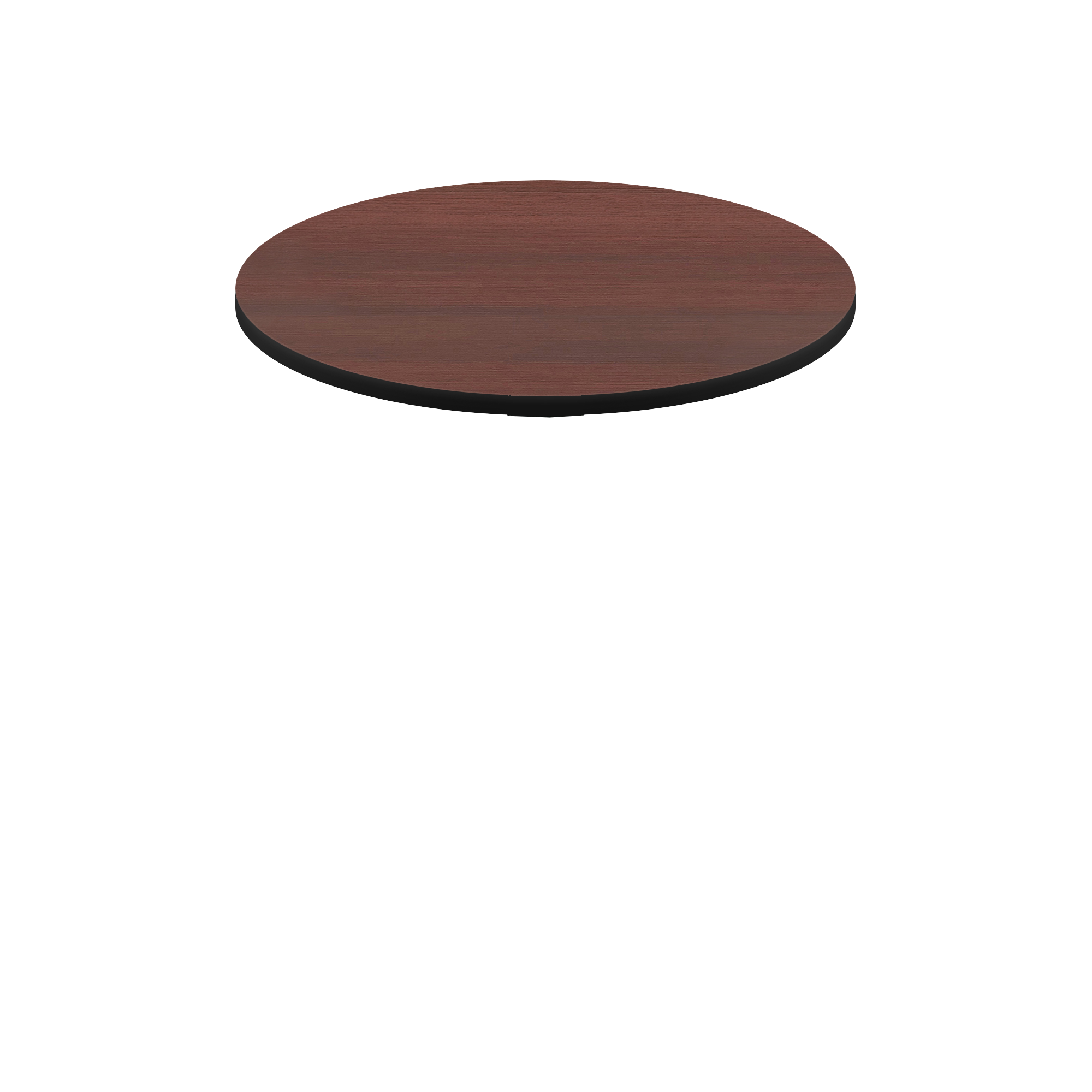 Two-Sided Quick Ship Table Tops - Mahogany/Black Laminate - Black T-Mold - 42" Round