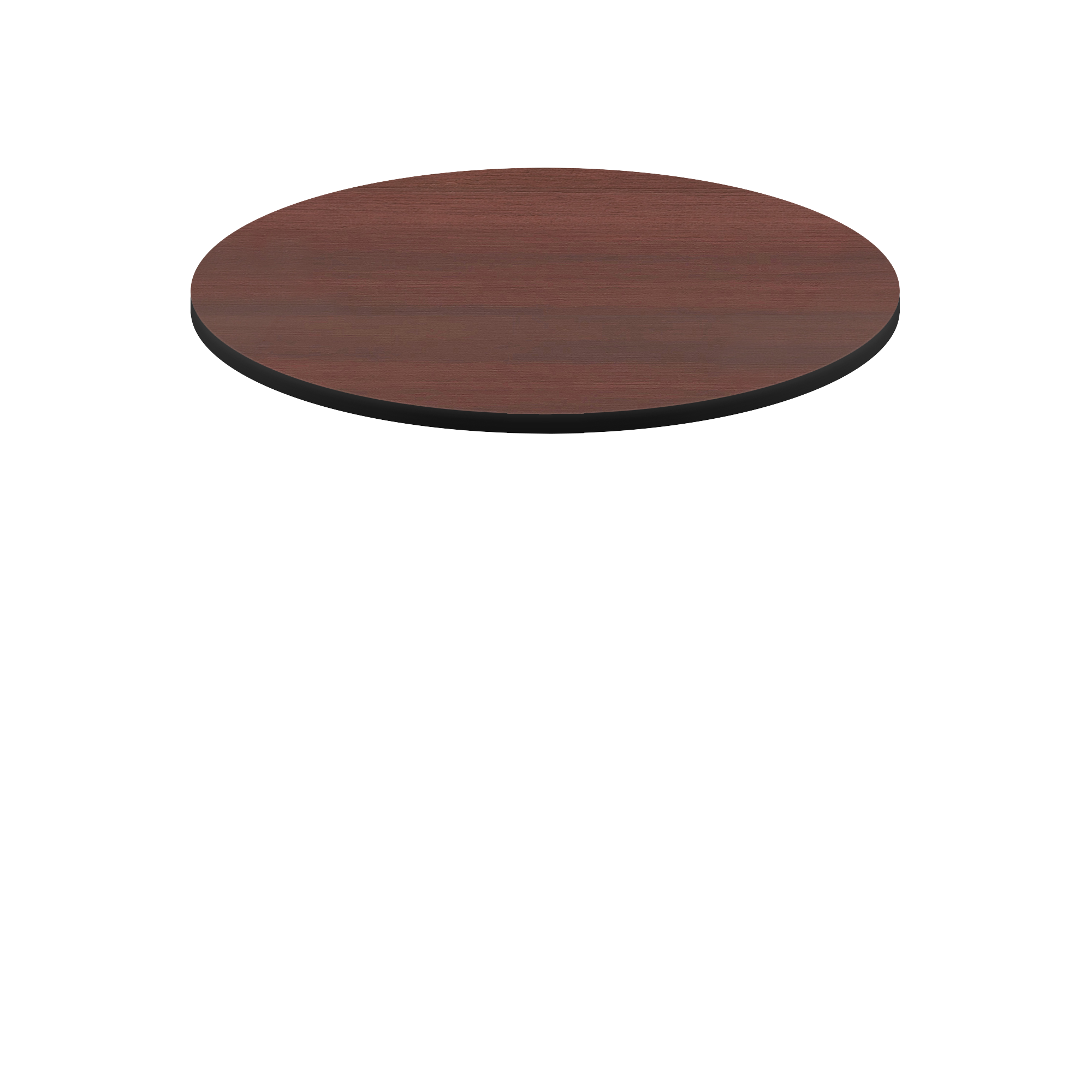 Two-Sided Quick Ship Table Tops - Mahogany/Black Laminate - Black T-Mold - 48" Round