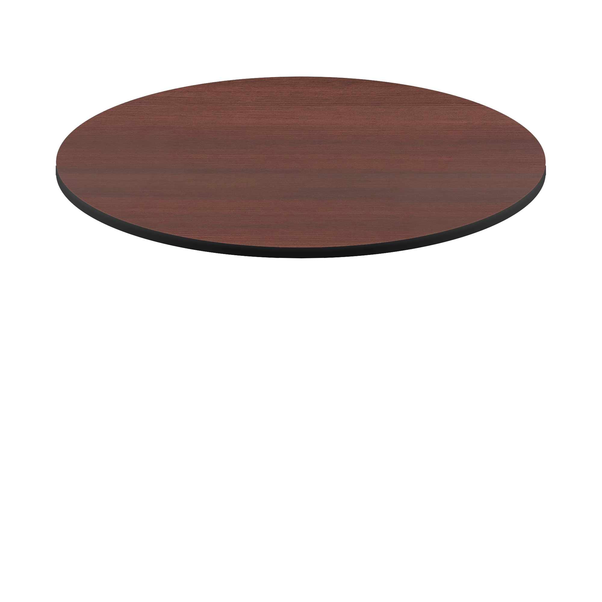 Two-Sided Quick Ship Table Tops - Mahogany/Black Laminate - Black T-Mold - 60" Round
