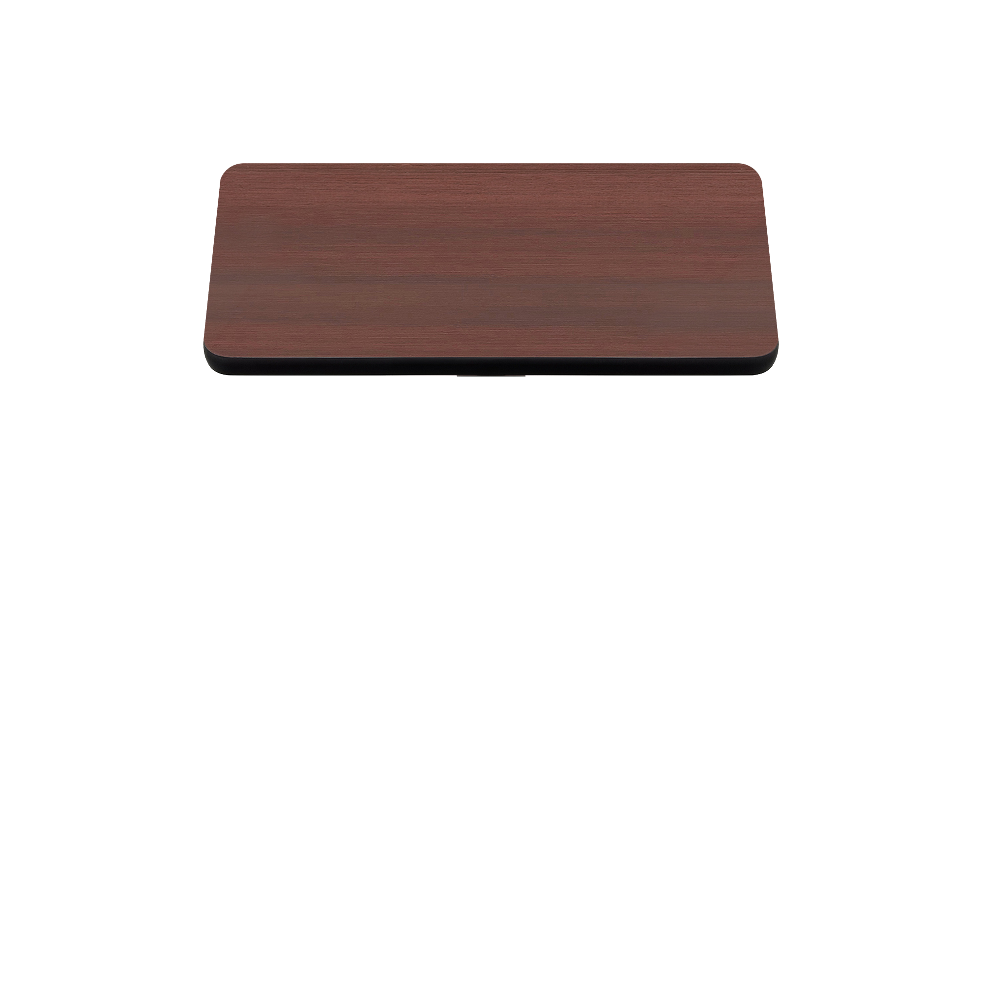 Two-Sided Quick Ship Table Tops - Mahogany/Black Laminate - Black T-Mold - 42" x 42"