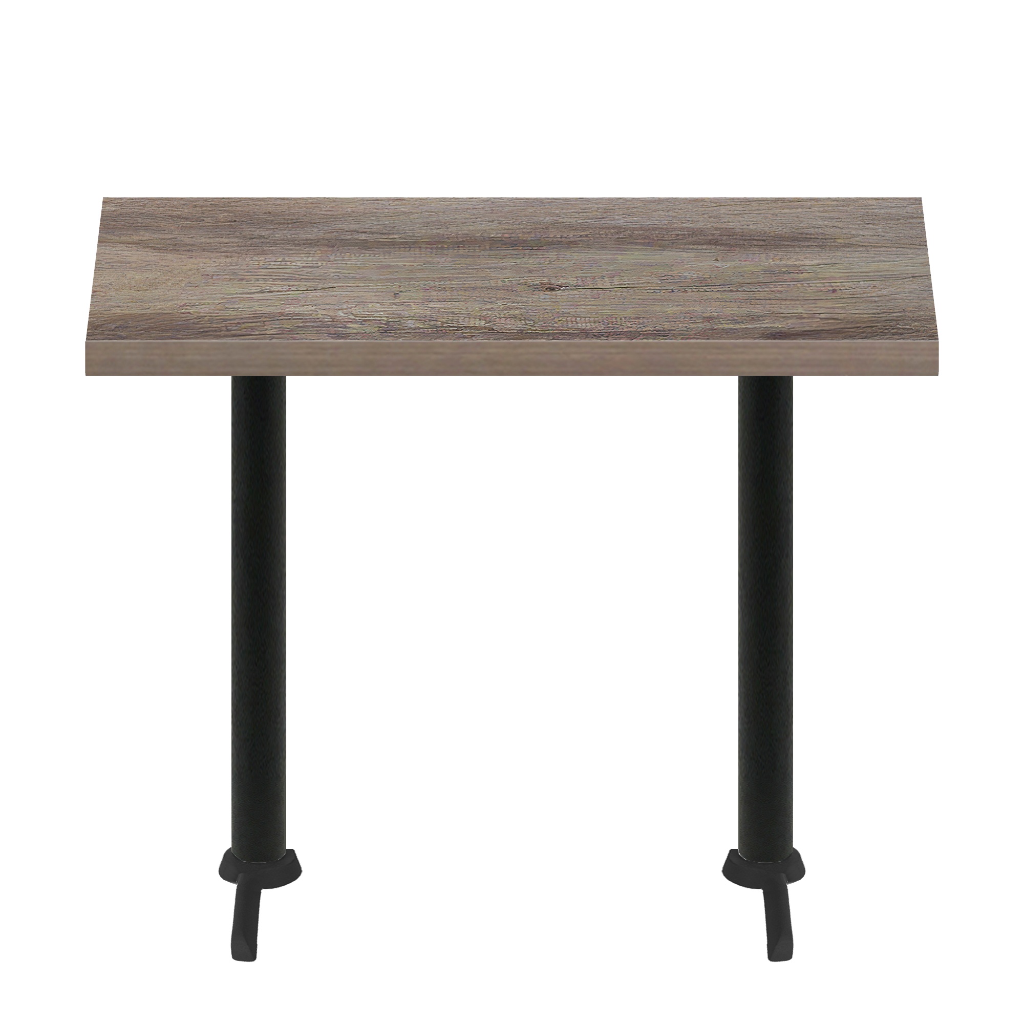 30" x 60" Urban Weathered Barnwood Quick Ship Table + (2) Black Bar Height 22" T Bases